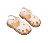 Generisch Sandalias unisex para bebé seguras con bonito detalle de corazón - Zapatos para aprender a andar con puntera cerrada | Prácticos zapatos de verano para primeros pasos, Style_i02 Blanco, 23