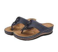 Generisch Sandalias y deslizadores para mujer, chanclas para mujer con flores, sandalias romanas, sandalias de cuña, sandalias de casa abiertas, sandalias de plataforma abiertas, antideslizantes