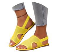 Generisch Sandalias Zapatos de Verano Mujer Categoría de producto Zapatos Mujer Sandalias | Título del producto Zapatos de malla planos casuales Zapatos de moda para mujer, amarillo, 38 EU Estrecho