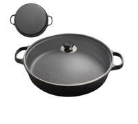 Generisch Sartén antiadherente para carne, apta para inducción con tapa sin apelmazar, utensilio de cocina ergonómico para panqueques, desayuno, cena, asado