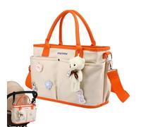 Generisch Satchel Bags for Women, Waterproof Purses with Large Capacity, Multi Purpose Travel Tote Diaper Bag, Large Opening Nursery Storage with Dry Wet Separation for Moms and Busy Parents, beige