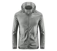 Generisch Schöne Jacken Herren Herren Sommer Haut Licht Atmungsaktive Seide Sonnenschutz Kleidung Mantel Outdoor Windjacke Schutz Hemd Mantel Bodenlang Herren (Grey, XL)