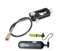 Generisch Scuba Tank - Adaptador de recarga de cilindro de oxígeno sumergible de aleación de aluminio | Accesorios de adaptador de recarga de tanque con medidor y manguera, estación de llenado de