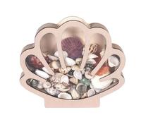 Generisch Seashell Display Case, Wooden Seashell Organizer, Sophisticated Fashion with Optimized Tiered Layout, Elegant Jewelry Storage Shelf for Small Starfish, Rings, Earrings, Necklaces, Bracelets