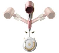 Generisch Secador de pelo, soporte de pared, organizador para secador de pelo, soporte de pared, 360 herramientas giratorias, organizador con gancho para cable, sin soporte para taladro, percha para