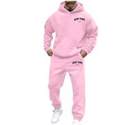 Generisch ¡Seguro universal! Aquí hay un título de producto para su juego de sudadera con capucha Border Streetwear que contiene directrices: " Streetwear Fleece Hoodie Set con impresión, Rosa claro