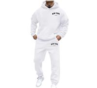 Generisch ¡Seguro universal! Aquí hay un título de producto para su juego de sudadera con capucha Border Streetwear que contiene directrices: " Streetwear Fleece Hoodie Set con impresión, Blanco, 3XL