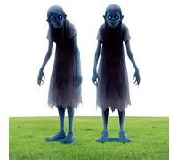 Generisch Señales de Halloween Yard Stakes - 2 piezas Scary Metal Garden Decorations, Haunted House Prop for Lawn, Patio, Pastos, Fiesta al aire libre | Insert Creepy Yard Insert for Carnival, Spooky