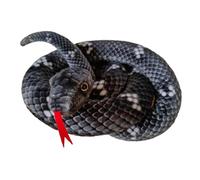 Generisch Serpiente de peluche realista como peluche y decoración, 2 metros de largo, detallada, flexible y terriblemente real, adecuada para sala de estar (estampado negro-200 cm)