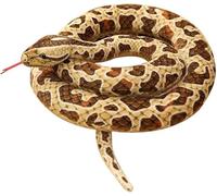 Generisch Serpiente de peluche realista como peluche y decoración, 2 metros de largo, detallada, flexible y terriblemente real, adecuada para sala de estar (marrón-200 cm)