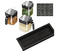 Generisch Set de 3 barattoli per spezie en de condimento de 220 ml Spezia Jar Cucina Vasi Speziee Scatola di Speziee Contenitori per Spezie e Condimenti con Coperchio Cucchiaio e Supporto