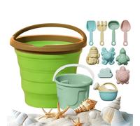 Generisch Set Jouets Plage 13 Pièces Seau Pliable ABS 20 cm Kit Sable | Ensemble Jeux Extérieurs Râteau Moules Fruits | Activité Créative Plage Parc Jardin Voyage Vacances 3 Ans et Plus Garçons Filles