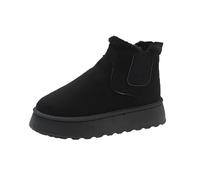 Generisch Sexy 45 - Botas de nieve para mujer, de algodón, en color liso, cómodas, con aislamiento de felpa y tubo, zapatos de voleibol para mujer, Negro , 38 EU