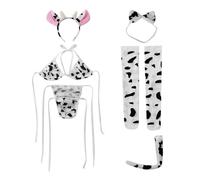 Generisch Sexy Unterwäsche, verspielte Kuh, süßes Sexy DREI-Punkt-Unterwäsche-Set (B, A)