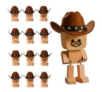 Generisch Shaking Wooden Man Figurine - Funny Spring Loaded Cowboy, Toys Wobbly Dashboard Decorations, Car Home Living Room Bedroom | Car Home Living Room Bedroom Table Cabinet Shelf Nightstand