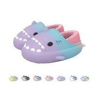 Generisch Shark Slides Winter Kids, Non-Slip Waterproof House Cloud Slide Slippers, Warm Fur Lined House Home Slipper, Violet Bp, 29/30 EU