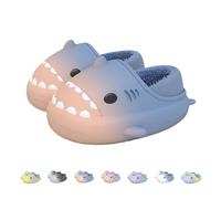 Generisch Shark Slides Winter Kids, Non-Slip Waterproof House Cloud Slide Slippers, Warm Fur Lined House Home Slipper, Rosa Azul., 21/22 EU