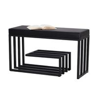 Generisch Shoe Bench Organizador de almacenamiento de 2 niveles de piel sintética acolchada con marco de hierro para entrada, sala de estar