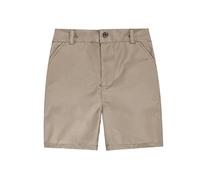 Generisch Shorts für Jungen, Stretch, Schulkleidung, Kinder, Flache Vorderseite, Chino-Twill, lässige Shorts mit Taschen (Khaki, 7-8 Years)
