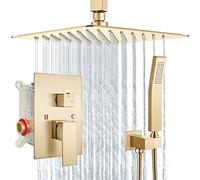 Generisch Shower System Ceiling Mount Rain Shower Head Hand Shower High Pressure Combo Set with Coarse Valve and Trim for Bathroom