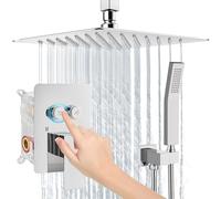 Generisch Shower System Ceiling Mount Rain Shower Head Hand Shower High Pressure Combo Set with Coarse Valve and Trim for Bathroom