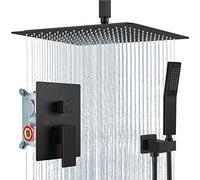 Generisch Shower System Ceiling Mount Rain Shower Head Hand Shower High Pressure Combo Set with Coarse Valve and Trim for Bathroom