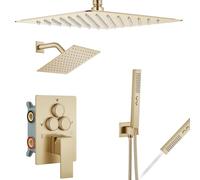 Generisch Shower System Ceiling Mount Rain Shower Head Hand Shower High Pressure Combo Set with Coarse Valve and Trim for Bathroom