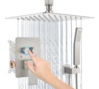 Generisch Shower System Ceiling Mount Rain Shower Head Hand Shower High Pressure Combo Set with Coarse Valve and Trim for Bathroom