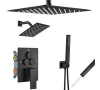 Generisch Shower System Ceiling Mount Rain Shower Head Hand Shower High Pressure Combo Set with Coarse Valve and Trim for Bathroom
