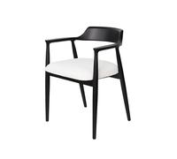 Generisch Silla con reposabrazos de madera blanca moderna con asiento tapizado, diseño elegante para salón, comedor y oficina en casa, construcción ligera con espuma de alta densidad y marco de madera