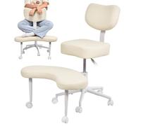 Generisch Silla de oficina con sacros, giratoria 360°, silla ergonómica para la rodilla, silla de escritorio cruzada con altura ajustable, silla de meditación con TDAH con respaldo para yoga y oficina