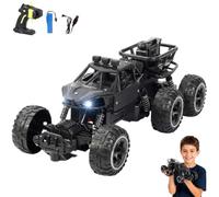 Generisch Six-Wheel Alloy Rock Climbing RC Car, 4WD High Speed Off-Road Remote Control Truck, Shock Absorption, Non-Slip Tires, Rechargeable All-Terrain RC Toy for Kids & Adults (Black)
