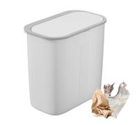 Generisch Skinny Trash Can, Press Garbage Bin with Lid, Odor-Proof Narrow Rectangular Can Can Bathroom, Kitchen, Laundry Room, Commercial USE, Ideal for Restaurants, Hospitals, 28x17x28cm