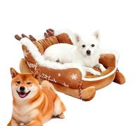 Generisch Sleigh Dog Bed, Christmas Warm Puppy Sofa with Plush Cushion and Non-Slip Base, Holiday Winter Dog Nest for Pet Parents Animal Lovers Cold Weather Home Office Living Room Bedroom Sleeping