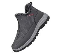 Generisch Slip In Schuhe Herren Winter Sneaker Herren gefüttert, Herrenwalking schuhe flache Sohle Sportschuhe Weich bequeme Schlupfschuhe Warm gefüttert Schneeschuhe für Freizeit, Camping, gris, 41