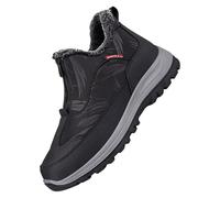 Generisch Slip In Schuhe Herren Winter Sneaker Herren gefüttert, Herrenwalking schuhe flache Sohle Sportschuhe Weich bequeme Schlupfschuhe Warm gefüttert Schneeschuhe für Freizeit, Camping, Negro