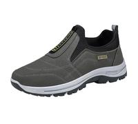 Generisch Slip On Sneakers Herren Outdoor Sportschuhe atmungsaktiv Laufschuhe ohne Schnuersenkel Running Schuhe Leicht Turnschuhe bequem Walkingschuhe Wanderschuhe Weich rutschfest, gris, 40 EU