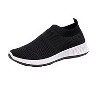 Generisch Slip on Sneakers - Zapatillas deportivas para mujer, transpirables, de malla, ligeras, antideslizantes, con cordones, cómodas, ergonómicas, suelas suaves, para caminar, zapatos anchos para
