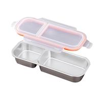 Generisch Snack Pack Containers, Stainless Steel Food Holder, Leakproof Divider Box, Reusable Portable Meal Tray for Lunch, Travel, Condiments, School, Work, Picnic, Gym, Car, Camping
