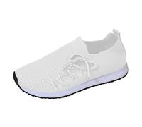 Generisch Sneakers Fly Weaving - Zapatillas deportivas para mujer, color blanco, monocolor, antideslizantes, plataforma, informales, negras, ligeras, transpirables, para el aire libre, Blanco, 38 EU