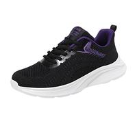 Generisch Sneakers - Zapatillas de deporte para mujer, modernas, de verano, de malla, transpirables, cómodas, antideslizantes, con cordones, zapatos grandes, morado, 38 EU