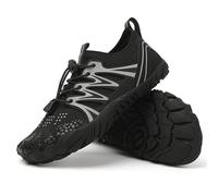 Generisch Sneakers - Zapatillas de senderismo para hombre, ligeras, para actividades al aire libre, cómodas, elásticas, cordones elásticos, suela plana, se pueden usar durante todo el año, Negro , 42