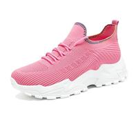 Generisch Sneakers - Zapatillas informales para mujer, de malla, transpirables, con suela gruesa, cómodas zapatillas para correr para el día a día con vaqueros, para toda la temporada, Rosa., 40 EU