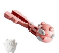 Generisch Snowball Maker, Cute Animal Shaped Mold, Snow Ball Clip Toy, Quick Snowball Shaper with Ergonomic Handle, Fun Winter Outdoor Snow Toys for Kids, Teens & Adults (Pig)