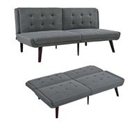 Generisch Sofá cama futón plegable de 146 cm, sofá cama con respaldo ajustable de 5 niveles, asiento central de mezcla de lino, ahorra espacio para espacios pequeños, salón, habitación de invitados