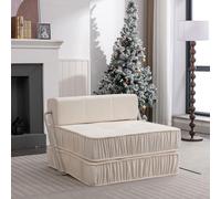 Generisch Sofá cama plegable 2 en 1, color blanco, ahorra espacio para espacios pequeños