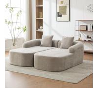 Generisch Sofá de compresión modular de chenilla, gris, 30D, muy elástico
