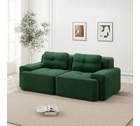 Generisch Sofá de pana modular verde moderno sin boneless sofá en la nube asiento profundo Loveseat Sofá cama pequeño sofá cama para sala de estar apto para mascotas No requiere montaje