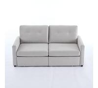 Generisch Sofá moderno de 2 plazas gris claro con espacio de almacenamiento de cajones - Sofá compacto de microfibra resistente para espacios pequeños