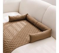 Generisch Sofá refrescante, cama para perros, cama refrescante, impermeable y cómoda, lavable a máquina, transpirable (camello, 90 x 120 cm)